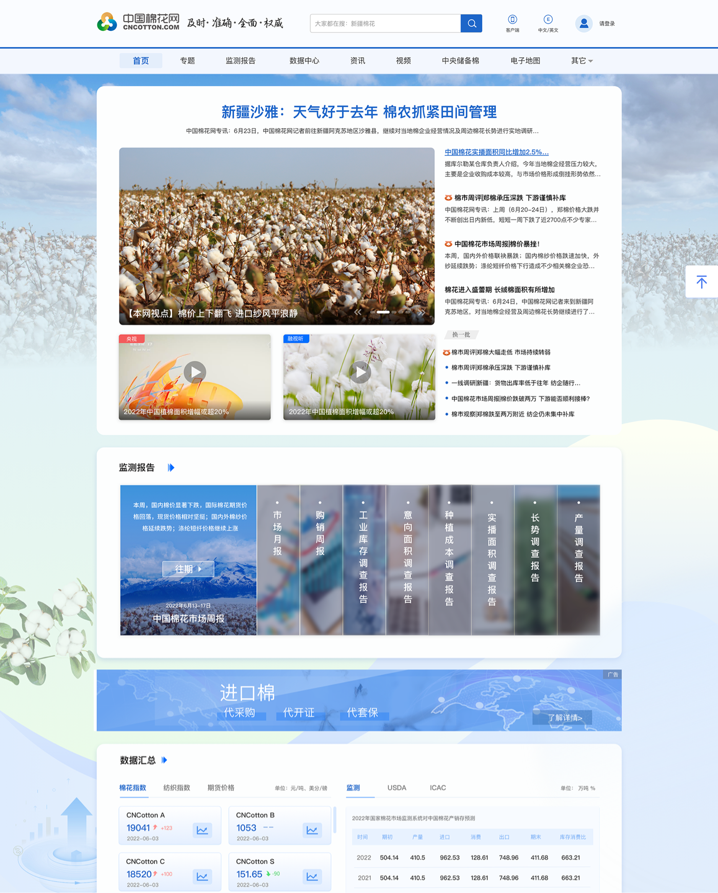 中國棉花網設計方案